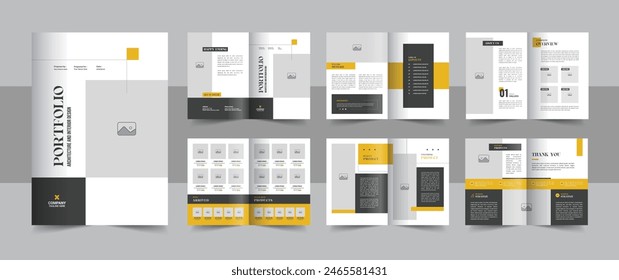 Architecture portfolio template or interior portfolio template design, architecture and interior brochure design portfolio layout or professional interior portfolio design