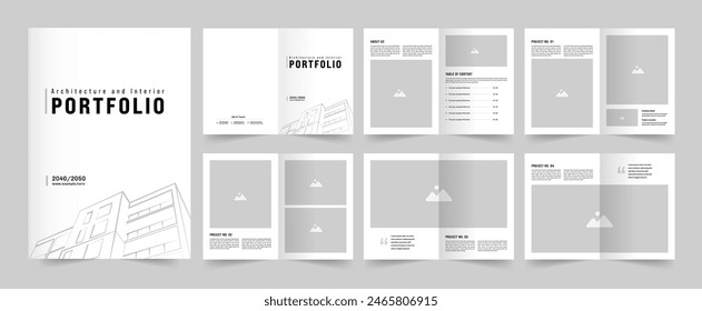 Architektur Portfolio Vorlage oder Portfolio Layout Design. A4 Größe Broschüre Design für den Innenraum.
