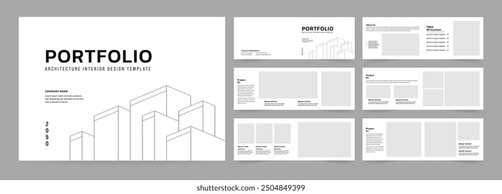Architecture portfolio template or Portfolio layout design, Portfolio Design for Architecture and Interior.