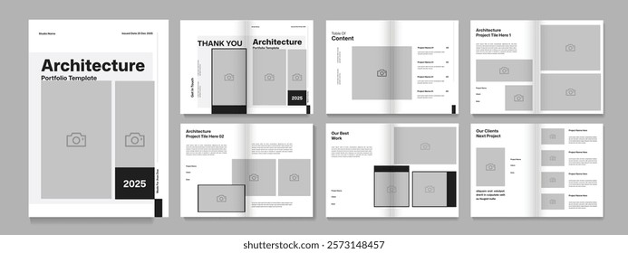 Architecture Portfolio Template, modern elegant layout