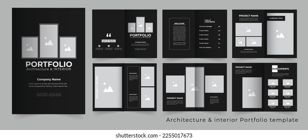 Architecture portfolio template or professional architecture and interior template