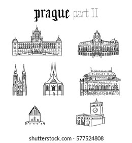 Architecture of Prague, part II. Museum, Prague's Municipal House, St. Ludmila Cathedral, Emmaus, The National Theatre, Old New Synagogue, Church of the Most Sacred Heart of Our Lord