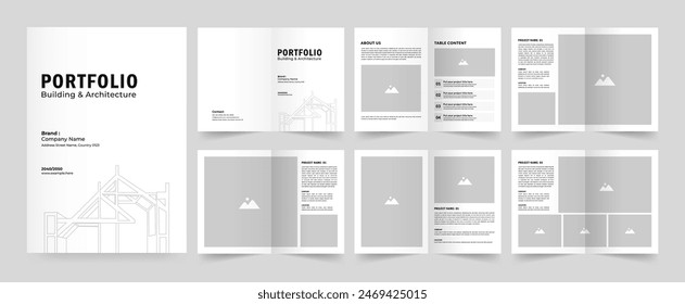 Architecture profile brochure template and interior portfolio layout design