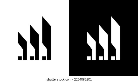 Arquitectura logotipo inmobiliario monograma estilo de ilustración de iconos en blanco y negro Diseños plantillas