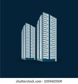 Architecture, rent, sale, home, housing, business icon, linear sign of the building