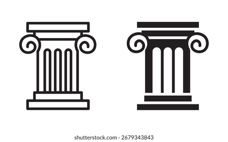 arquitetura roman pillar vetor icon set .