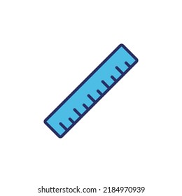 Architecture Ruler outline with fill color vector icon 

