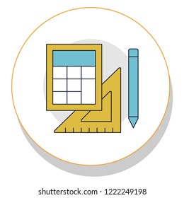 architecture scale pen trendy icon on white background for web graphic