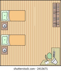 Architecture set of a single room in vector. Objects can be used in architecture or real estate related projects