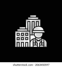 Architecture silver plated metallic icon