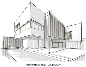 Architecture sketch - Shutterstock ID 225873019