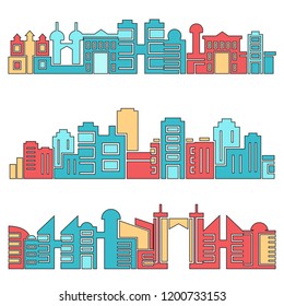 architecture skyscraper skyline vector set