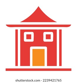 architecture solid red illustration vector and logo new year icon perfect. Icon sign from modern collection for mobile concept and web.