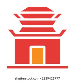 architecture solid red illustration vector and logo new year icon perfect. Icon sign from modern collection for mobile concept and web.