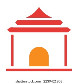 architecture solid red illustration vector and logo new year icon perfect. Icon sign from modern collection for mobile concept and web.