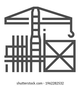 Architecture, square line vector icon.
