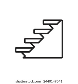 Architecture Stairs Outline Icon Vector Illustration