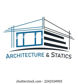 architecture and statics - logo with house