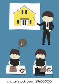 Architecture. Step of designer. Vector illustration