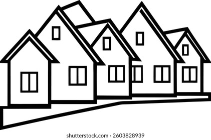 Architecture and Structures Line Art Vector Illustrations
