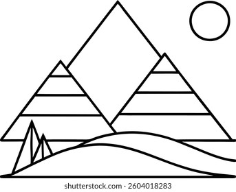 Architecture and Structures Line Art Vector Illustrations