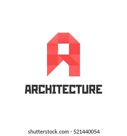 Architecture studio logo template. letter. Creative design. Business. Vector illustration.