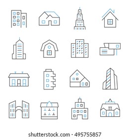 Architecture thin line icons