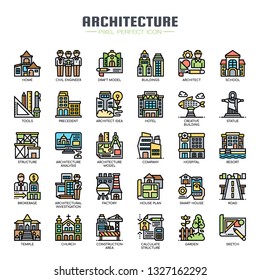 Architecture , Thin Line and Pixel Perfect Icons