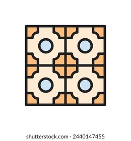 Ilustración vectorial de icono de azulejo de arquitectura