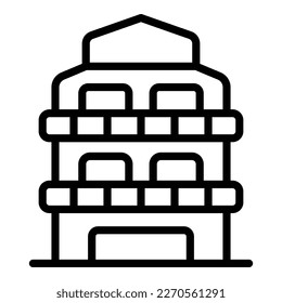 Architecture tower icon outline vector. Myanmar day. Sky culture
