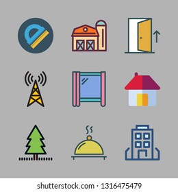 architecture vector icon set