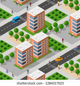 Architecture vector illustration city for business background with isometric skyscraper, urban building, and modern cityscape for town construction map background.