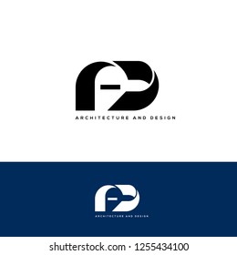 Architecture vector logo. Design vector logo. Interiors vector logo. Geometric icon. Geometric logo