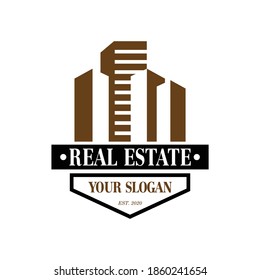 Vector de arquitectura, logotipo inmobiliario