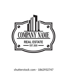 Vector de arquitectura, logotipo inmobiliario