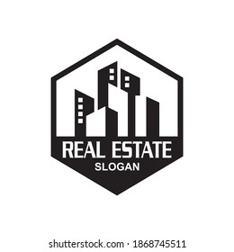 Vector de arquitectura, logotipo inmobiliario
