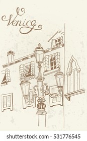 architecture of Venice. Italy. Vector sketch.