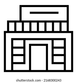 Vector de contorno de icono de la villa de arquitectura. Edificio de viviendas. Inmobiliaria