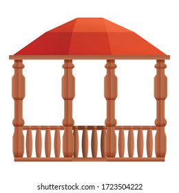 Architecture wood gazebo icon. Cartoon of architecture wood gazebo vector icon for web design isolated on white background