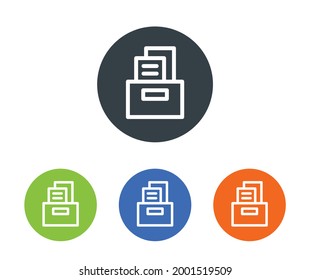 Archival box with documents icon.