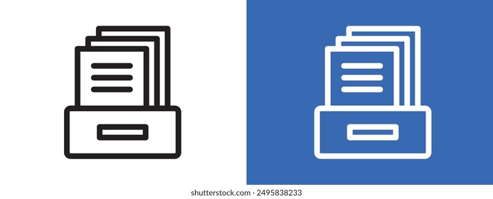 Archival box with documents logo sign set vector outline