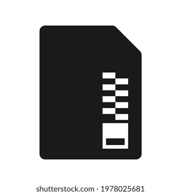 Archive Black File Icon, Flat Design Style