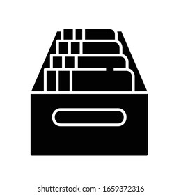 Archive black icon, concept illustration, vector flat symbol, glyph sign.