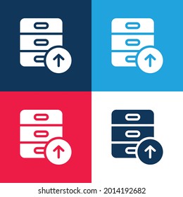 Archive blue and red four color minimal icon set