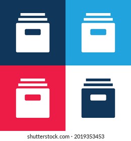 Archive blue and red four color minimal icon set