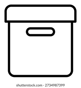 Caixa de arquivo, Ícone vetorial da caixa de entrega, Ícone vetorial de estilo de linha relacionado à interface do usuário.