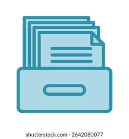 Archive Box dual tone blue color, mini illustration icon. use for modern concept, print, UI, UX kit, web and app development. Vector related to product offering, marketing, business.