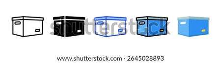 Archive Box Icon Collection With Multiple Styles