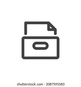Archivieren Sie das Symbol der Zeile. Dateiordner lineares Stilzeichen für mobiles Konzept und Webdesign. Dokumentkastensymbol. Symbol, Logo-Abbildung. Vektorgrafik