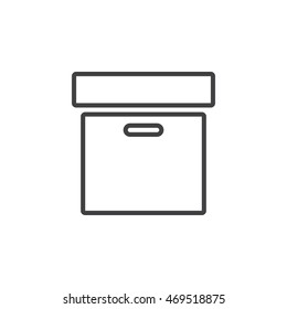 Archive box line icon, outline vector logo illustration, linear pictogram isolated on white